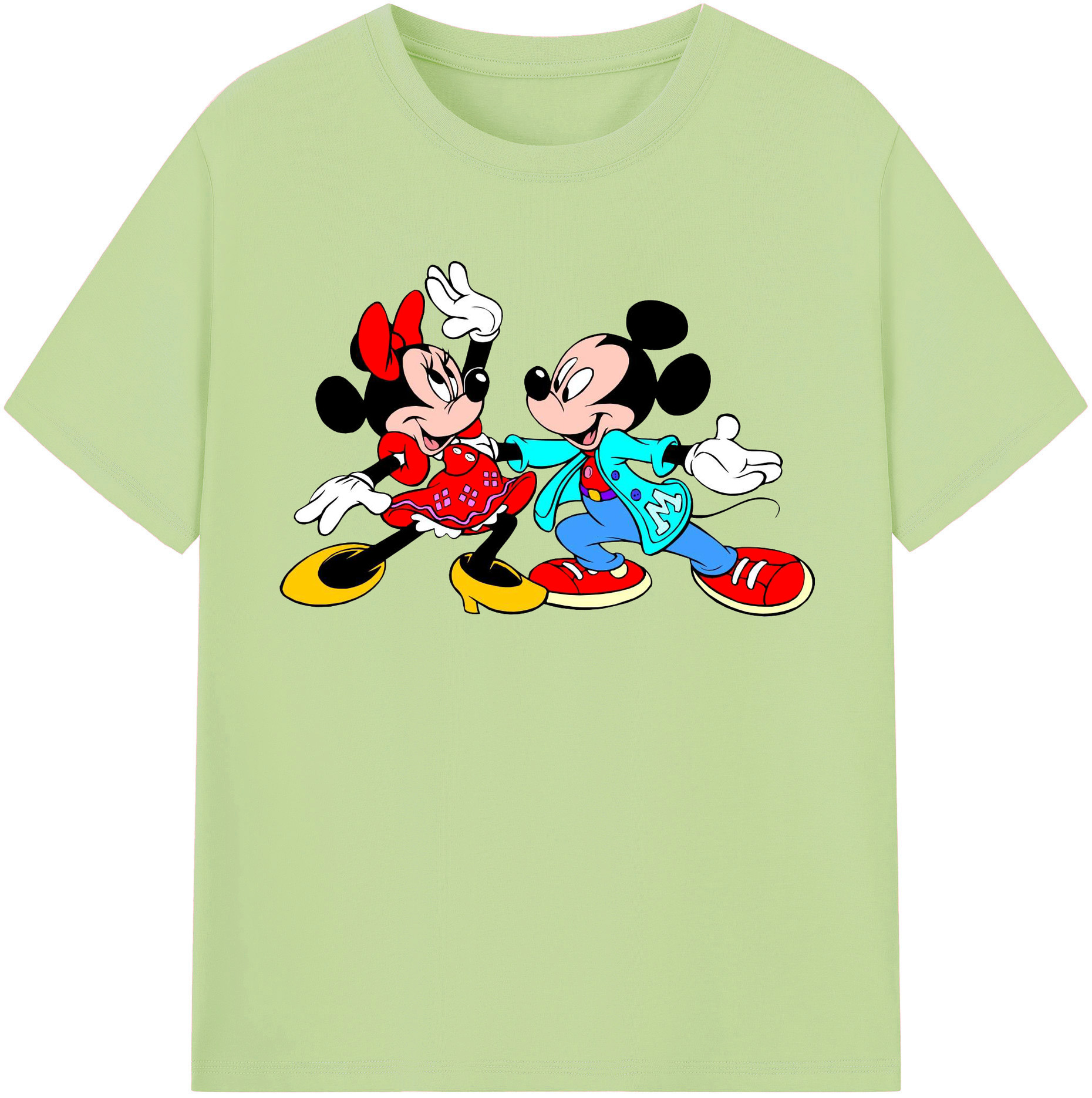 （画像用） ミッキーマウス Mickey Mouse 綿100％半袖Tシャツ（フロントプリント）